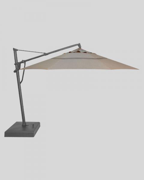 13 Foot Cantilever Umbrella And Base, Cast Ash With Black Pole