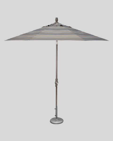 9 Foot Market Umbrella Collar Tilt, Milano Stripe Charcoal With Anthracite