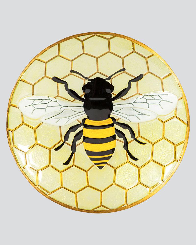 Glass Birdbath Bee