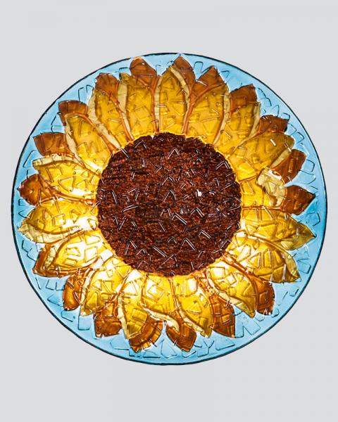 Glass Birdbath Sunflower
