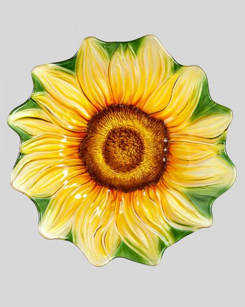 Glass Birdbath Shaped Sunflower