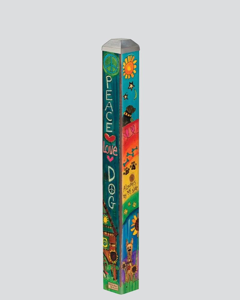 Mini Art Pole 16" Peace Love Dog