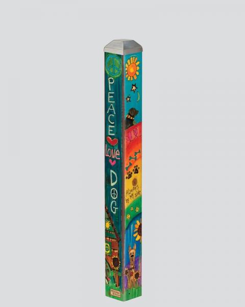 Mini Art Pole 16" Peace Love Dog