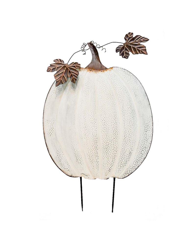 White Metal Pumpkin 45"