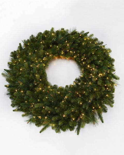 36" Bristol Pine Wreath With Warm White Lights