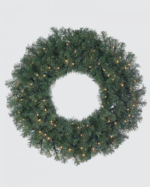 30" Norway Pine Wreath With Clear Lights