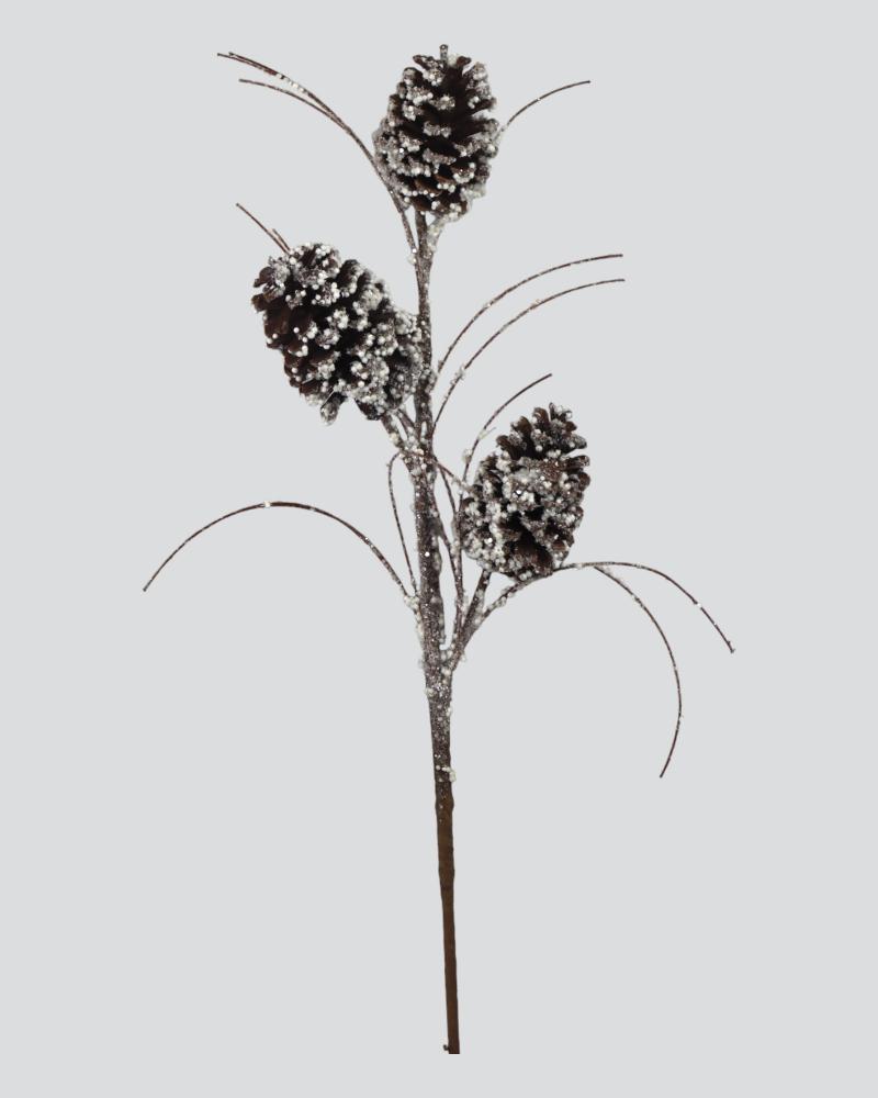 Snowy Pine Cone Spray 32"