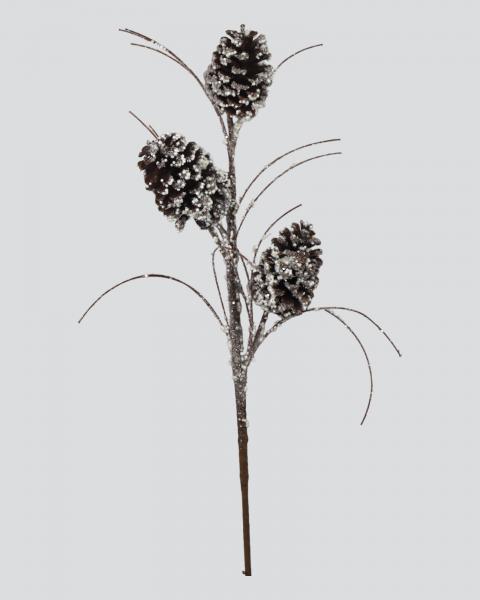 Snowy Pine Cone Spray 32"