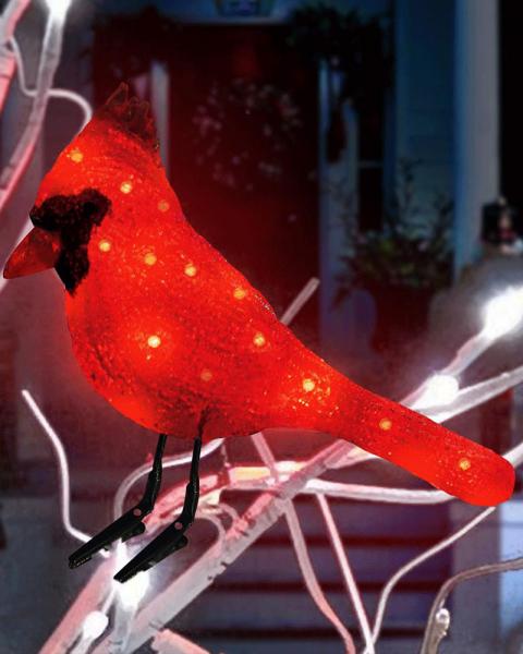 Christmas Cardinal 6" With LED Battery Operated Lights