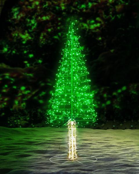 Alpine Tree 5' With Green & White LED Lights