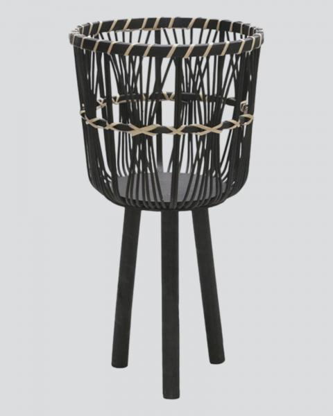 Bamboo Planter Black Small