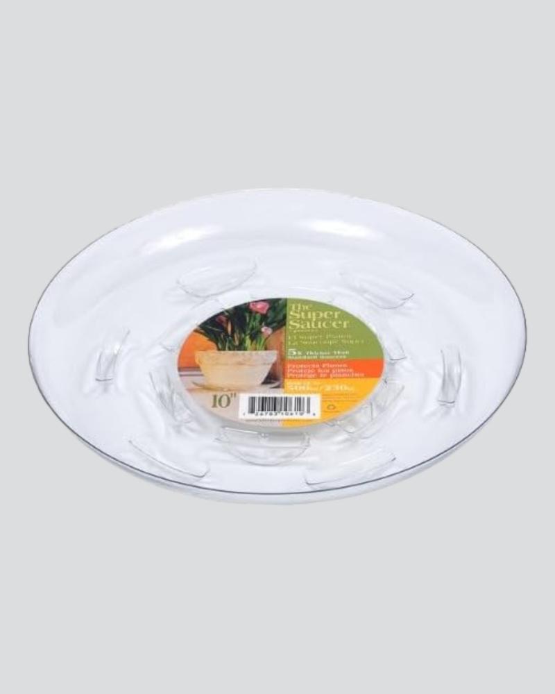 Plastec 10" Clear Heavy Duty Plant Saucer