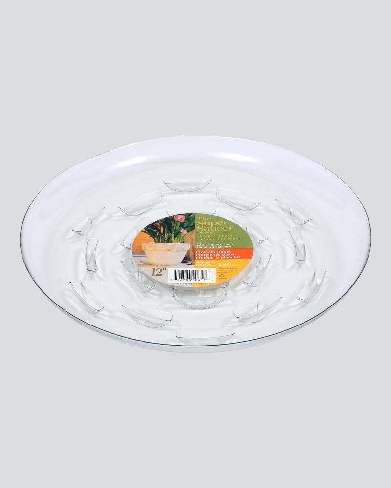 Plastec 12" Clear Heavy Duty Plant Saucer