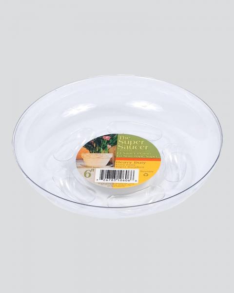 Plastec 6" Clear Heavy Duty Plant Saucer