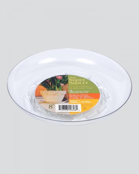 Plastec 8" Clear Heavy Duty Plant Saucer