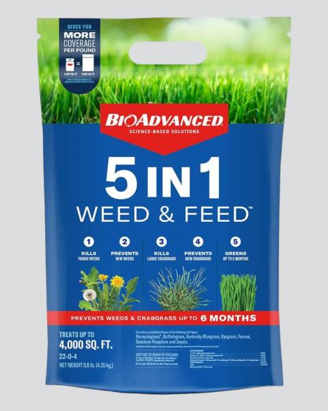 Bioadvanced 5 in 1 Weed & Feed 4,000 Sq Ft