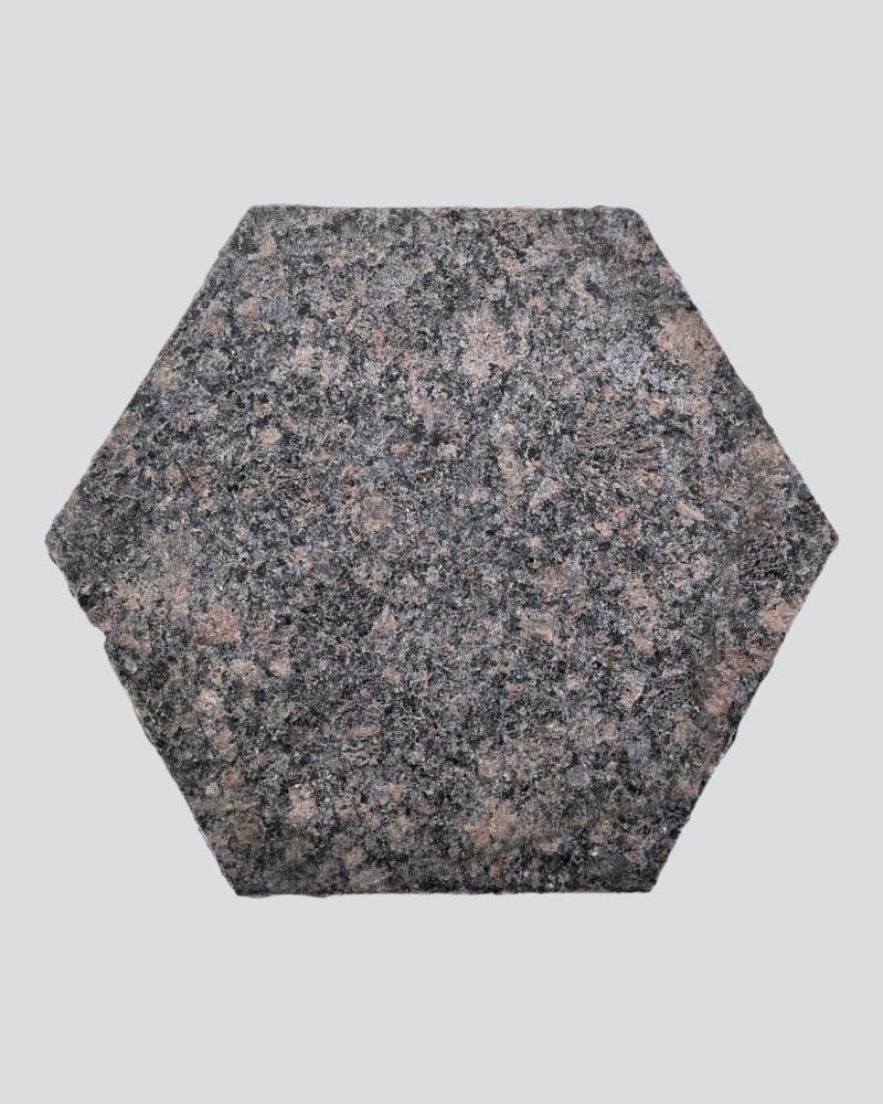 Hexagon Flamed Granite Stepping Stone 12"
