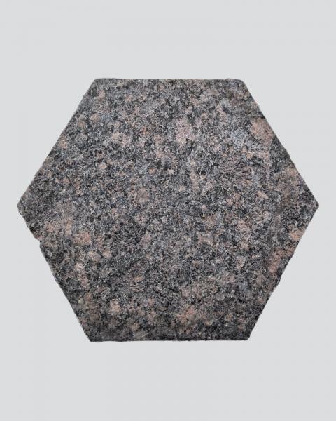 Hexagon Flamed Granite Stepping Stone 12"