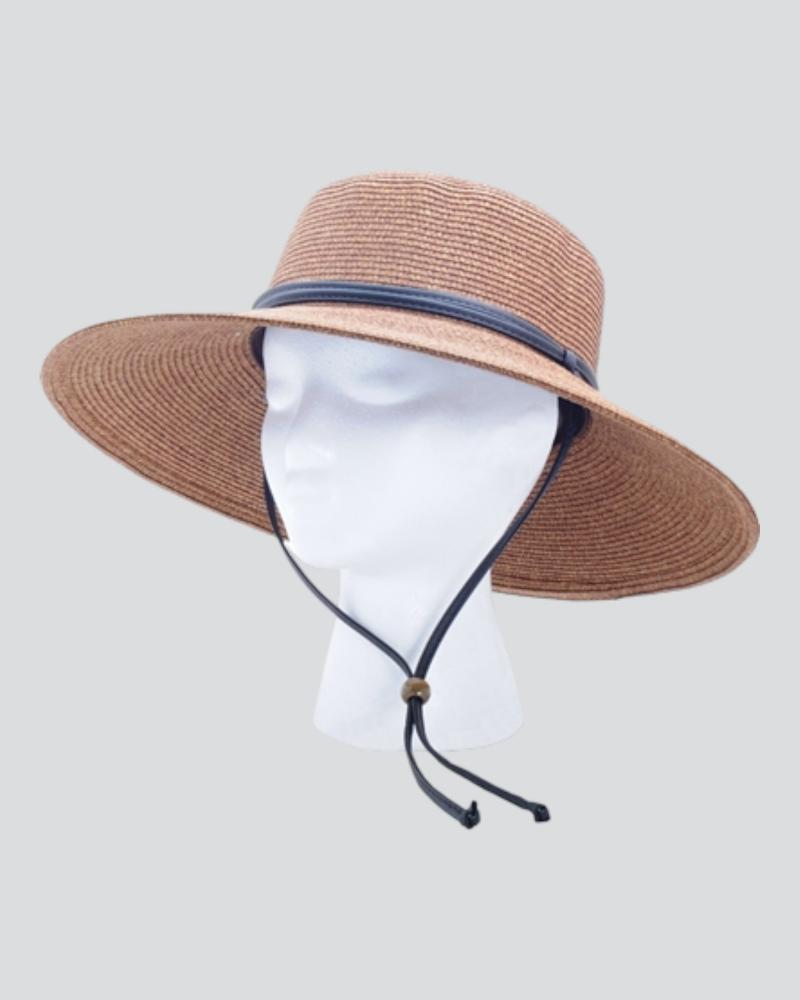 Braided Wide Hat Dark Brown