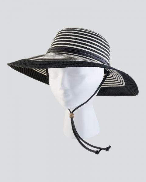Braided Wide Hat Black & White