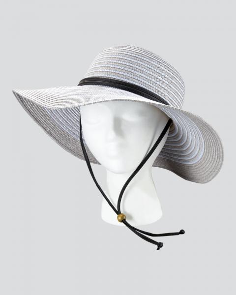 Braided Wide Hat Two Tone Grey