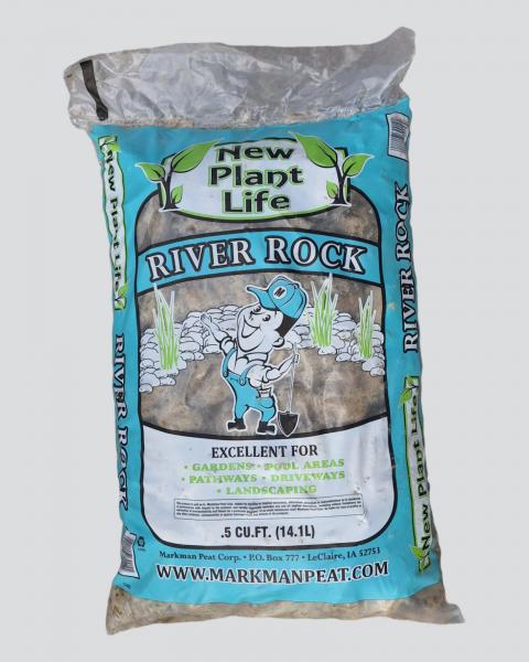 Bag of River Rock 1/2 cubic foot