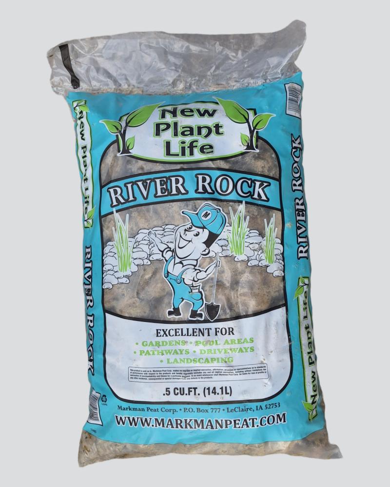 Bag of River Rock 1/2 cubic foot