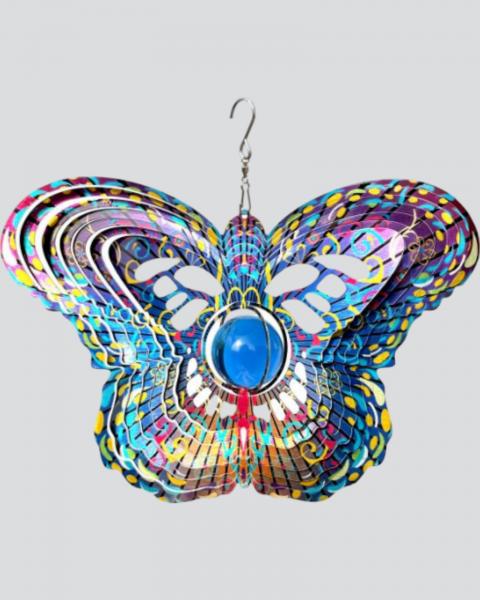 Hanging Windspinner 12" Butterfly Multi