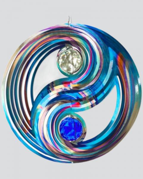 Hanging Windspinner 12" Yingyang Multi