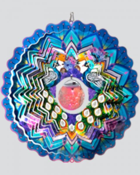 Hanging Windspinner 12" Solar Ball