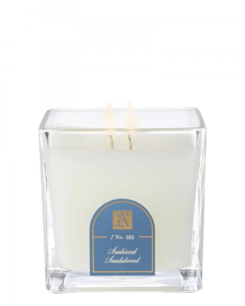 Cube glass candle 12oz. sunkissed sandalwood