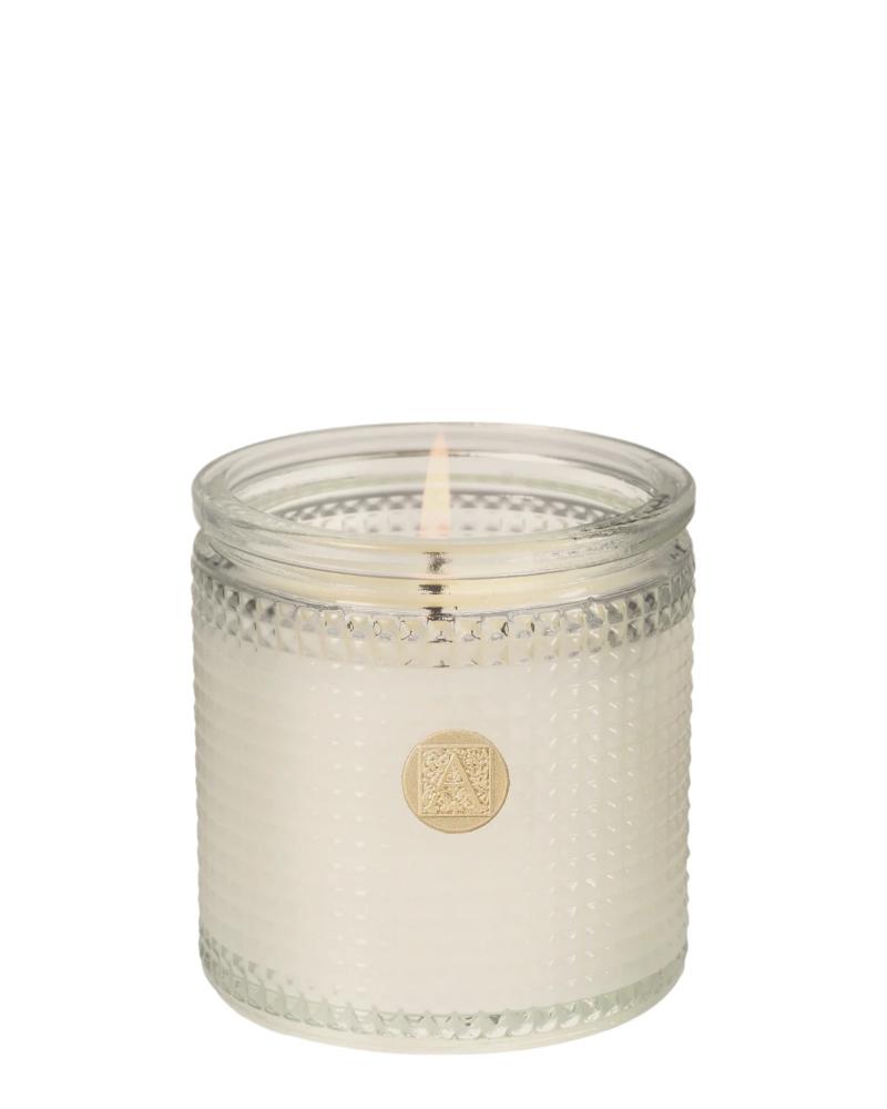 Textured glass candle 6oz. sunkissed sandalwood