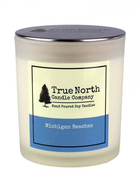 True North Candle Company 10oz frosted jar, Michigan Beaches