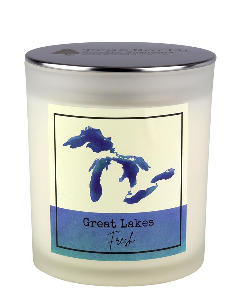 True North Candle Company 10oz frosted jar, Great Lakes Fresh