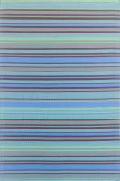 6 ft x 9 ft Mad Mat Grey/Aqua Stripes