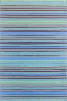 6 ft x 9 ft Mad Mat Grey/Aqua Stripes