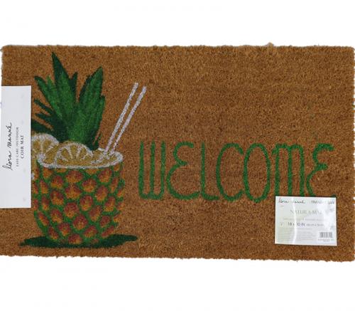 Welcome Pineapple - Liora Manne Natura Coir Doormat 30in x 18in