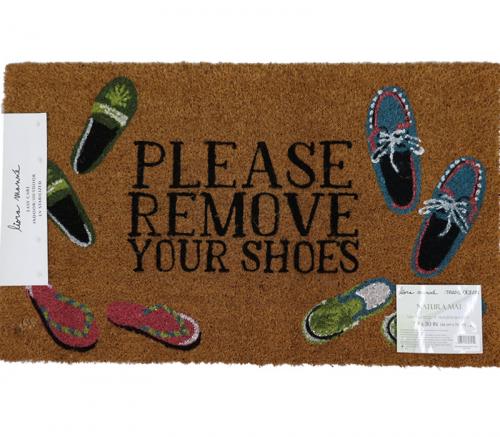 Please Remove Shoes - Liora Manne Natura Coir Doormat 30in x 18in