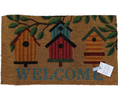 Coir Doormat 30in x 18in Welcome Birdhouses