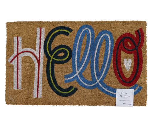 Coir Doormat 30in x 18in Hello
