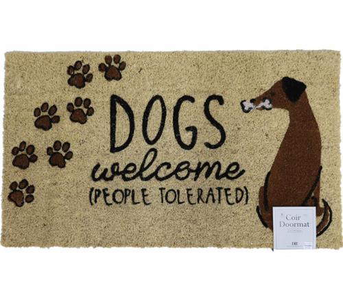 Dogs Welcome People Tolerated - Design Imports Coir Doormat 30in x 18in