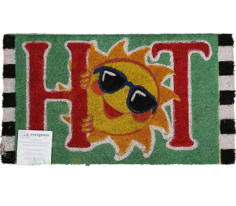 Hot Summer Sun - Evergreen Coir Doormat 28in x 16in