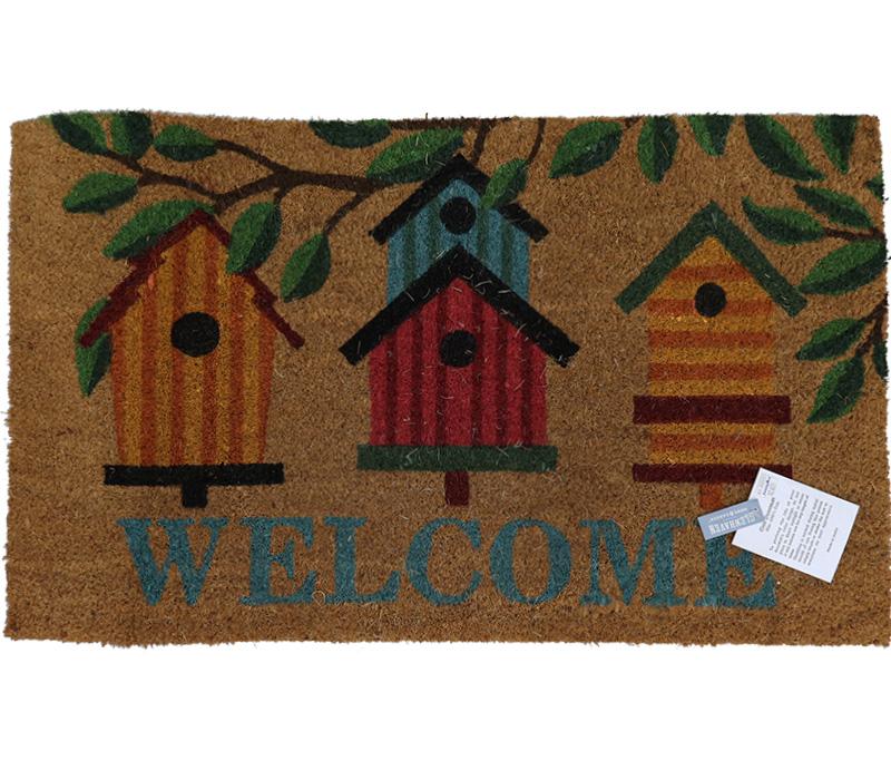 Coir Doormat 30in x 18in Welcome Birdhouses