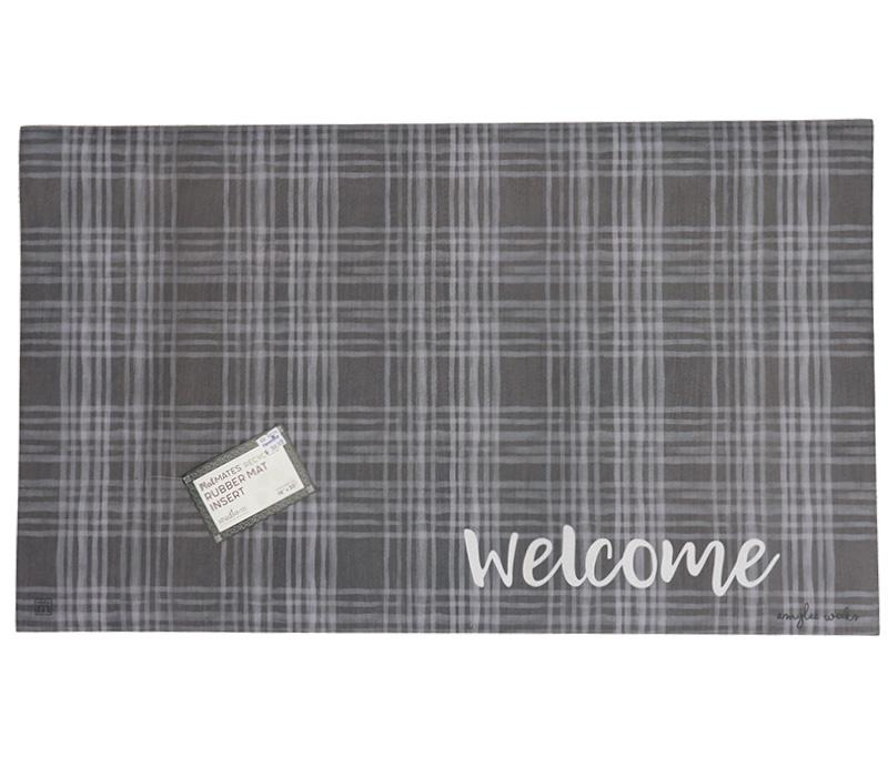 Welcome Narrow Plaid - MatMate Insert Mat 30in x 18in