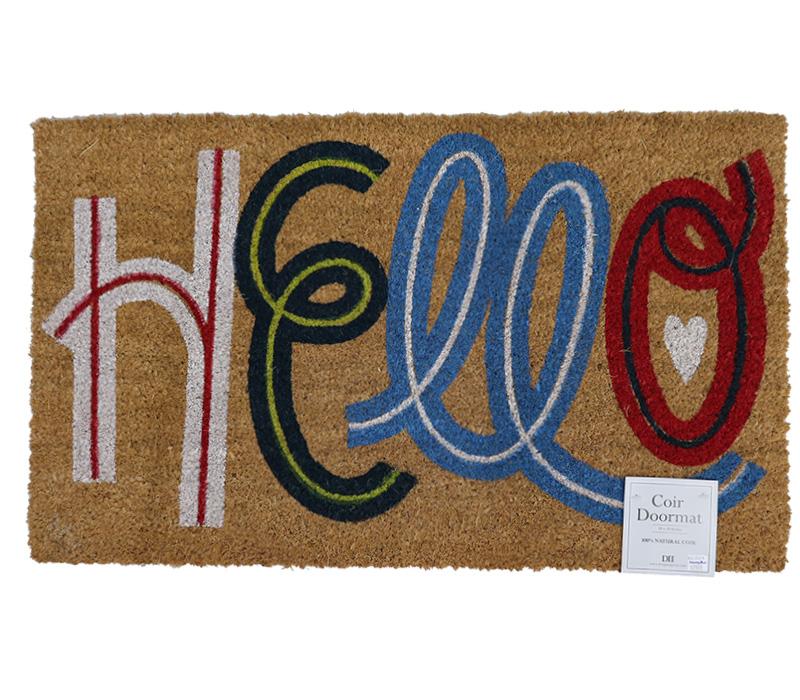 Coir Doormat 30in x 18in Hello