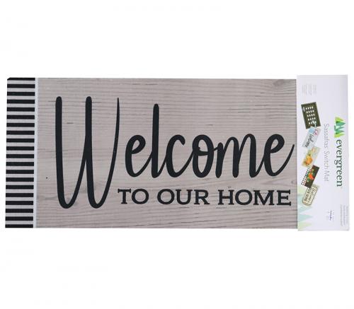 Welcome To Our Home Wood Grain - Sassafras Switch Mat 22in x 10in