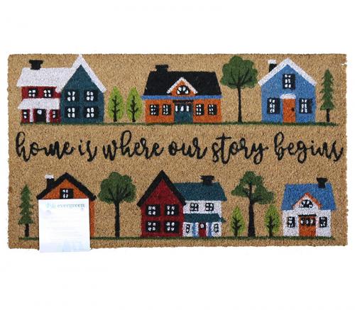 Evergreen Coir Doormat 28in x 16in Home is Where Story