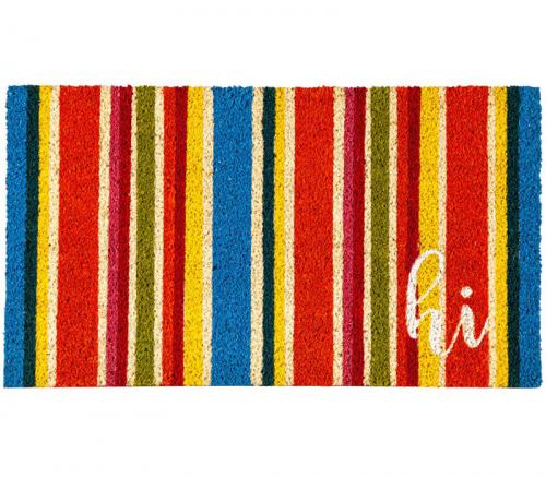 Hi Multicolor Stripes - Evergreen Coir Doormat 28in x 16in