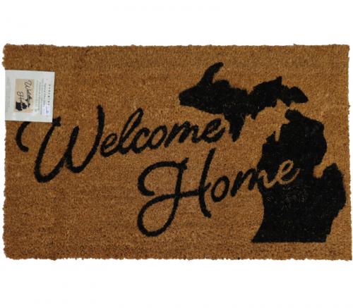 Evergreen Coir Doormat 28in x 16in Welcome Home Michigan