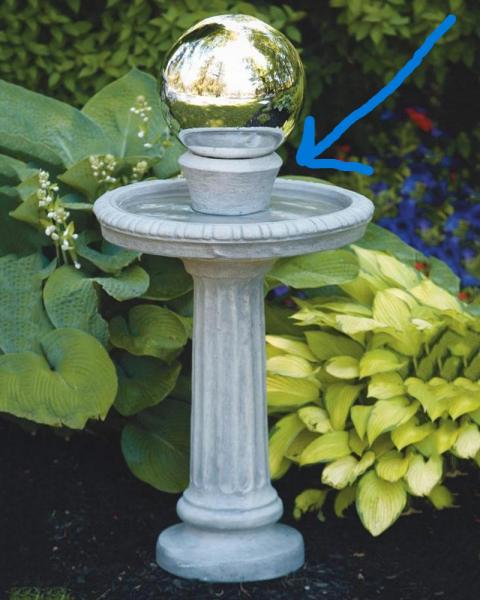 Massarelli's Bird Bath Globe Holder 4" - Holds Gazing Globe On A Birdbath